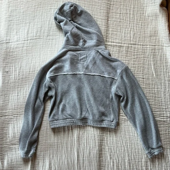 Aerie Cropped Waffle Zip-up - Picture 3 of 3